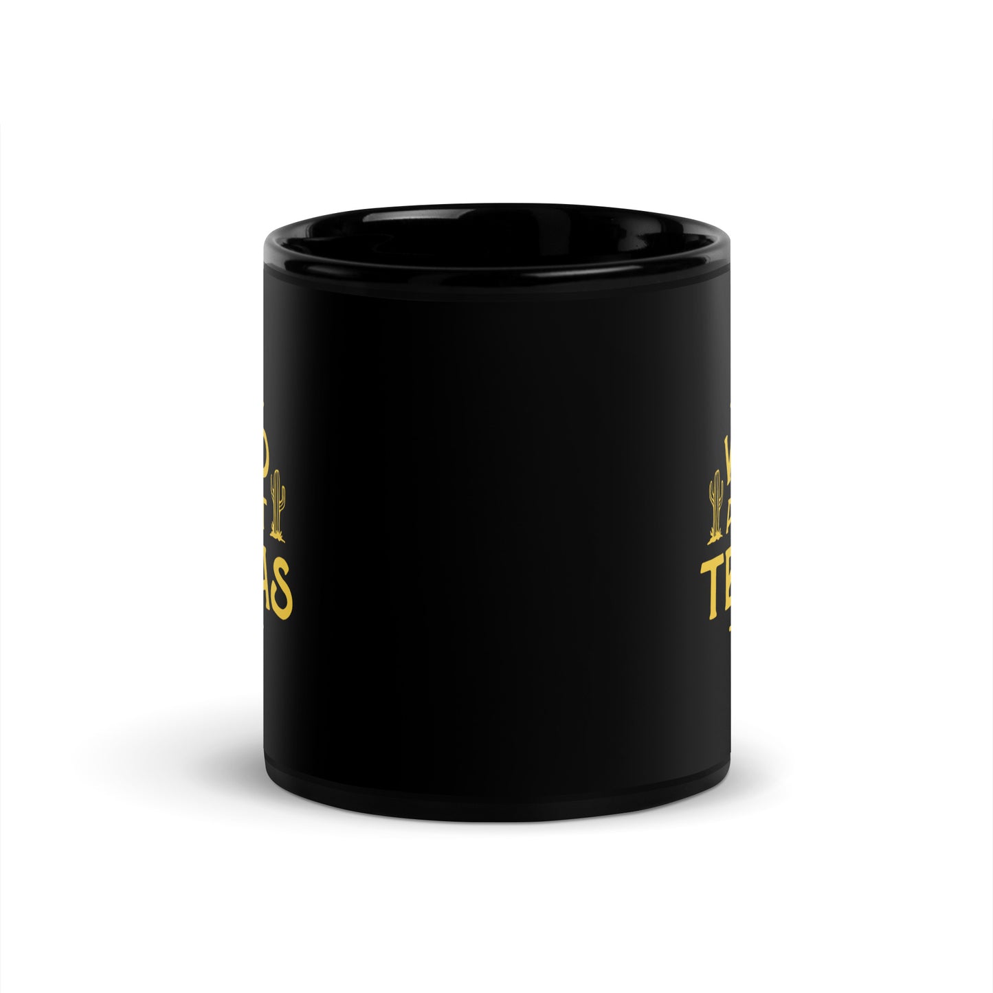 Wild About Texas Black Glossy Mug