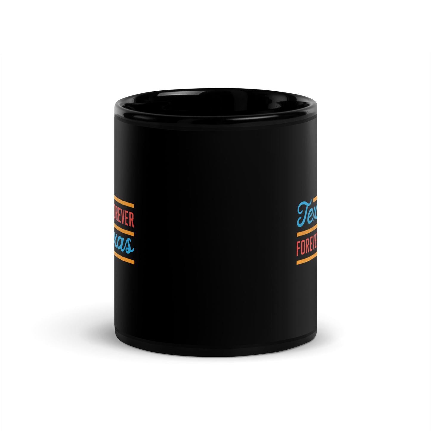 Texas Forever Fancy Black Glossy Mug