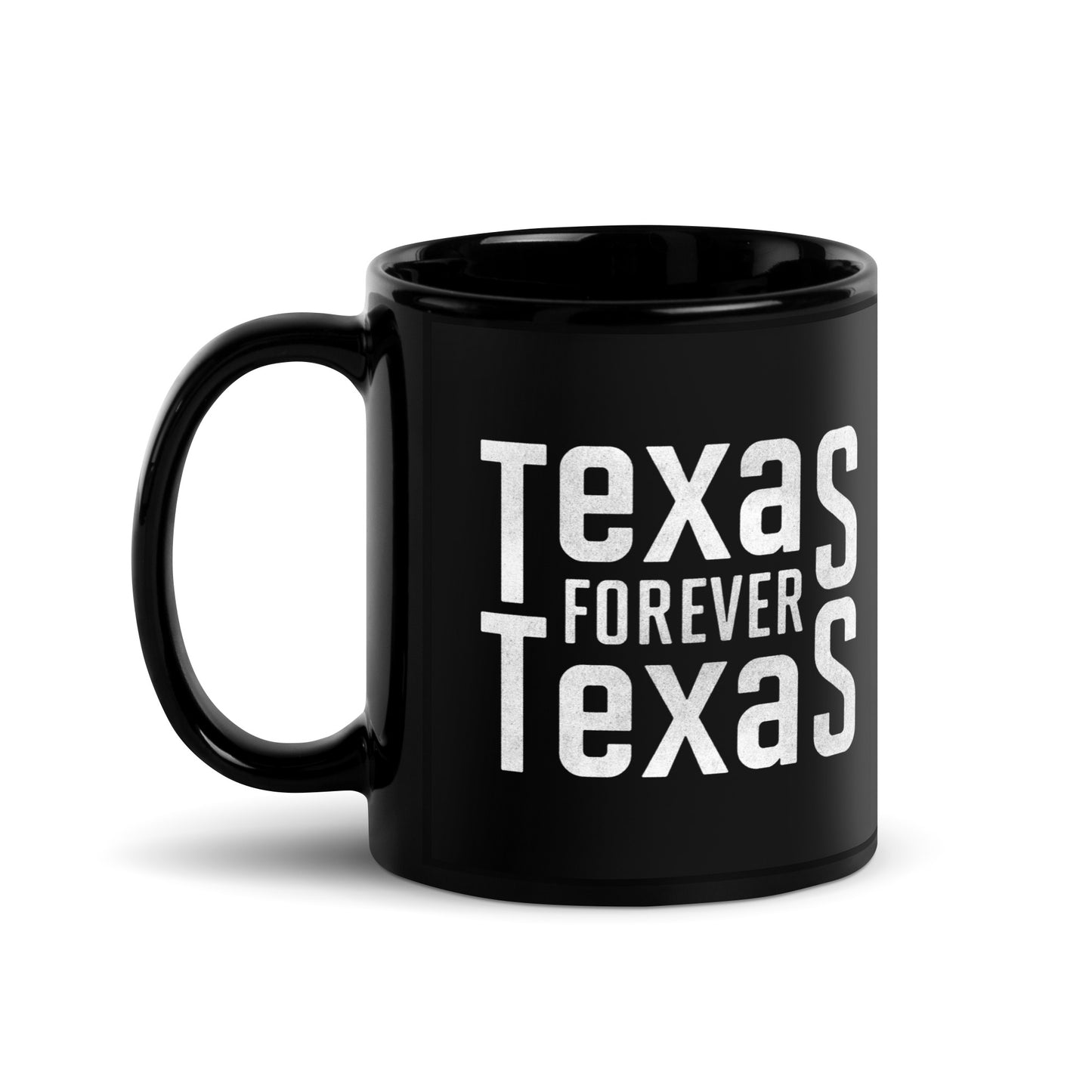 Texas Forever Black Glossy Mug