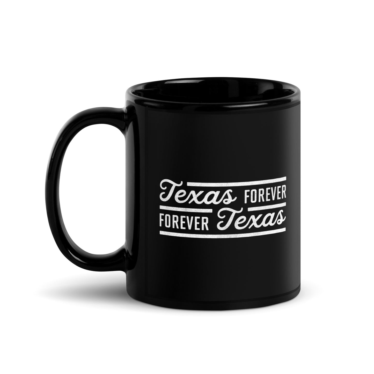 Texas Forever Fancy Black Glossy Mug