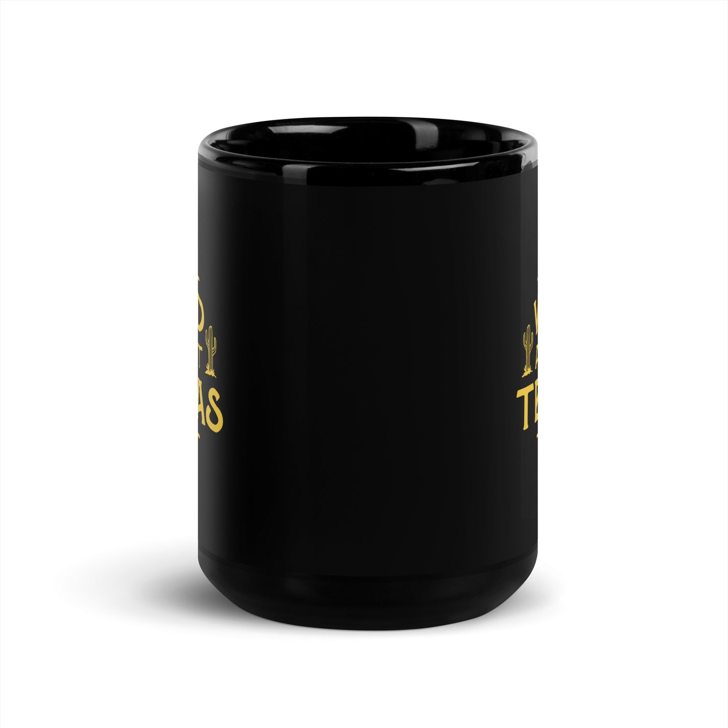 Wild About Texas Black Glossy Mug