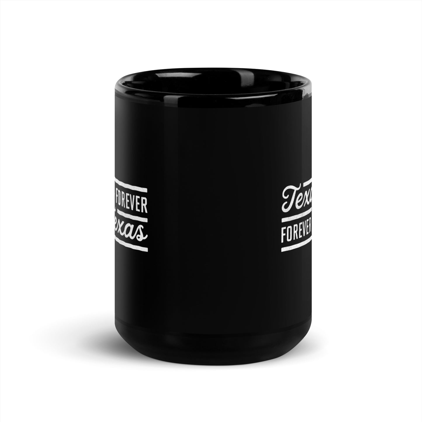 Texas Forever Fancy Black Glossy Mug