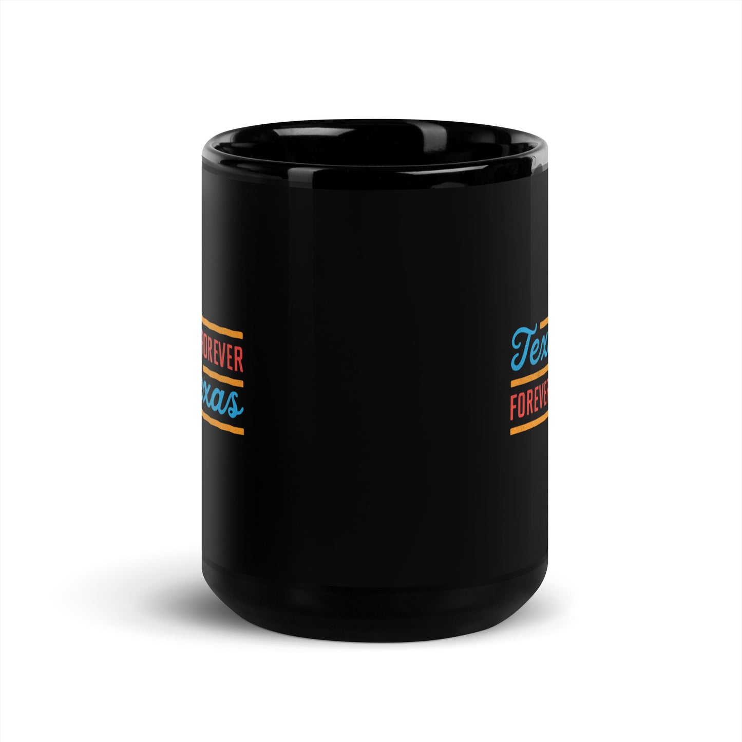 Texas Forever Fancy Black Glossy Mug