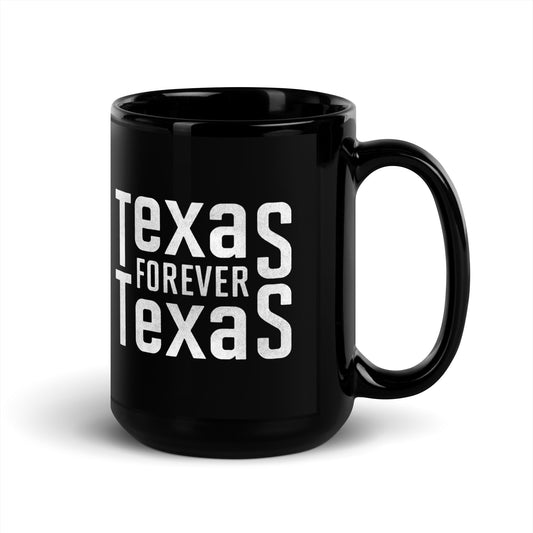 Texas Forever Black Glossy Mug