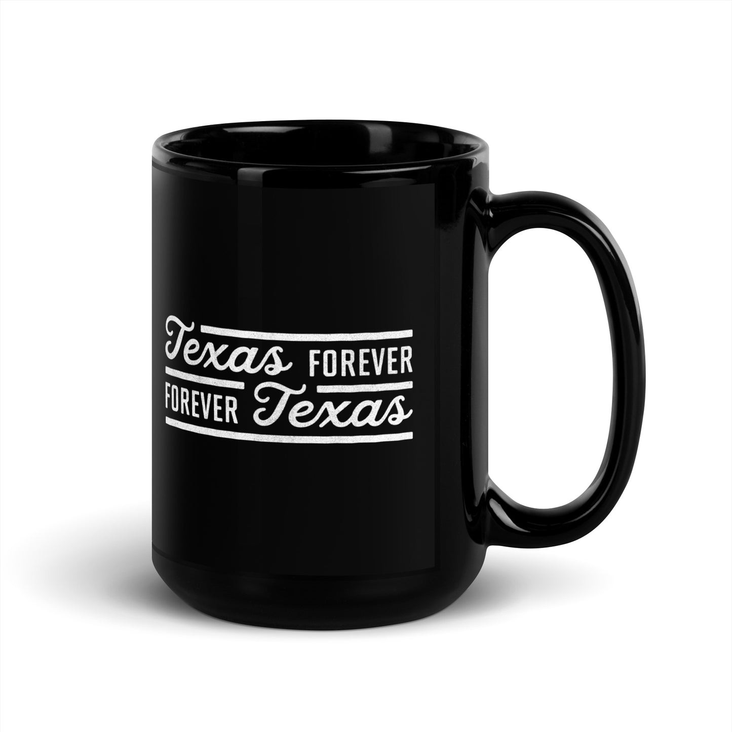 Texas Forever Fancy Black Glossy Mug