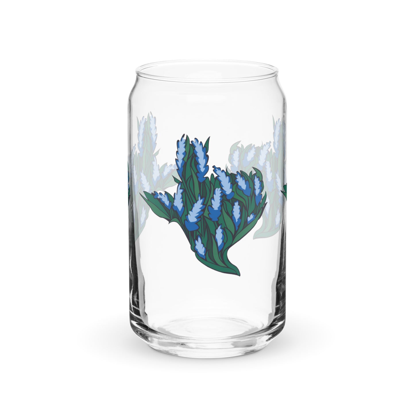 Bluebonnets Texas Can-Shaped Glass