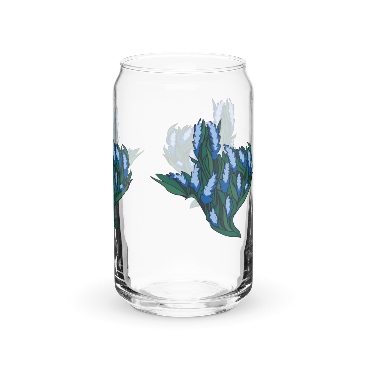 Bluebonnets Texas Can-Shaped Glass