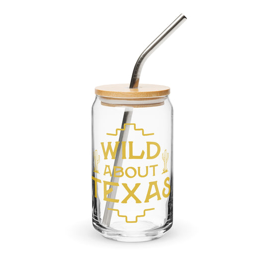 Wild About Texas Can-Shaped Glass