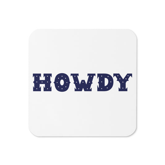 Howdy Cork-Back Coaster