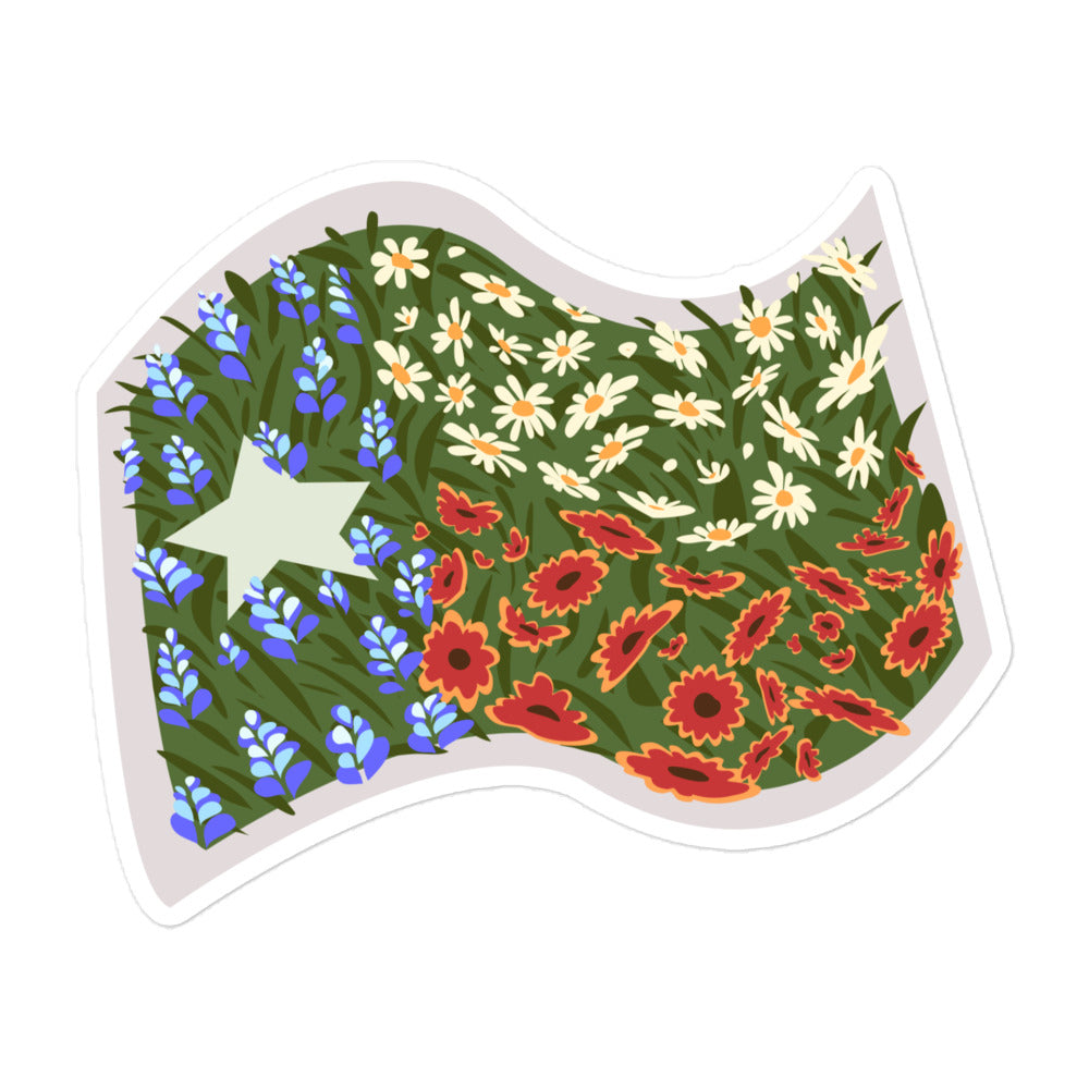 Floral Texas Flag Sticker