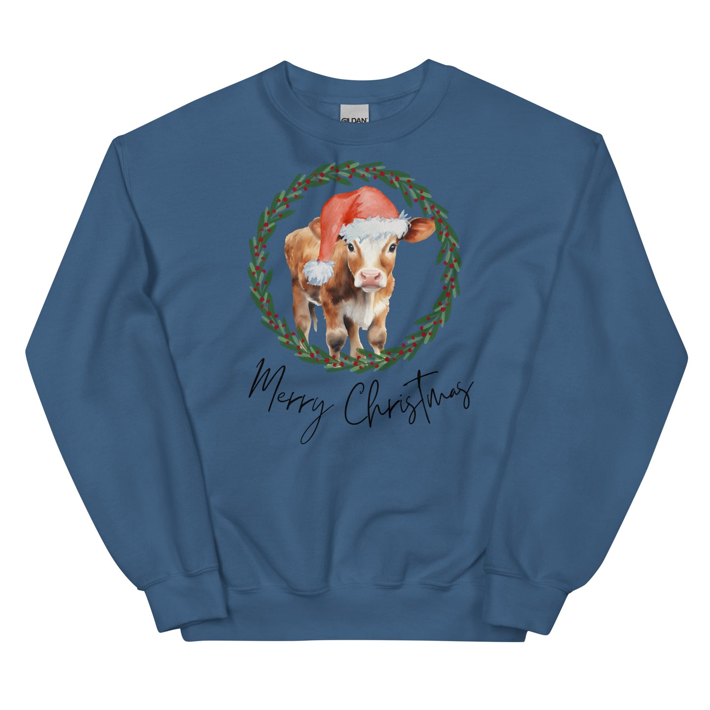 Merry Christmas Baby Cow Unisex Sweatshirt