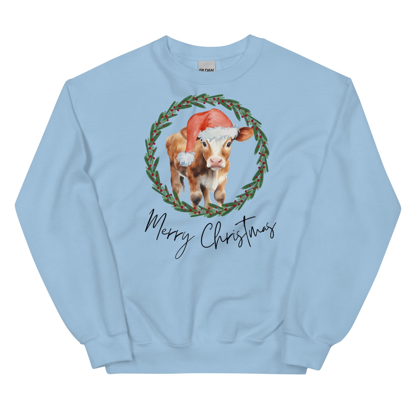 Merry Christmas Baby Cow Unisex Sweatshirt