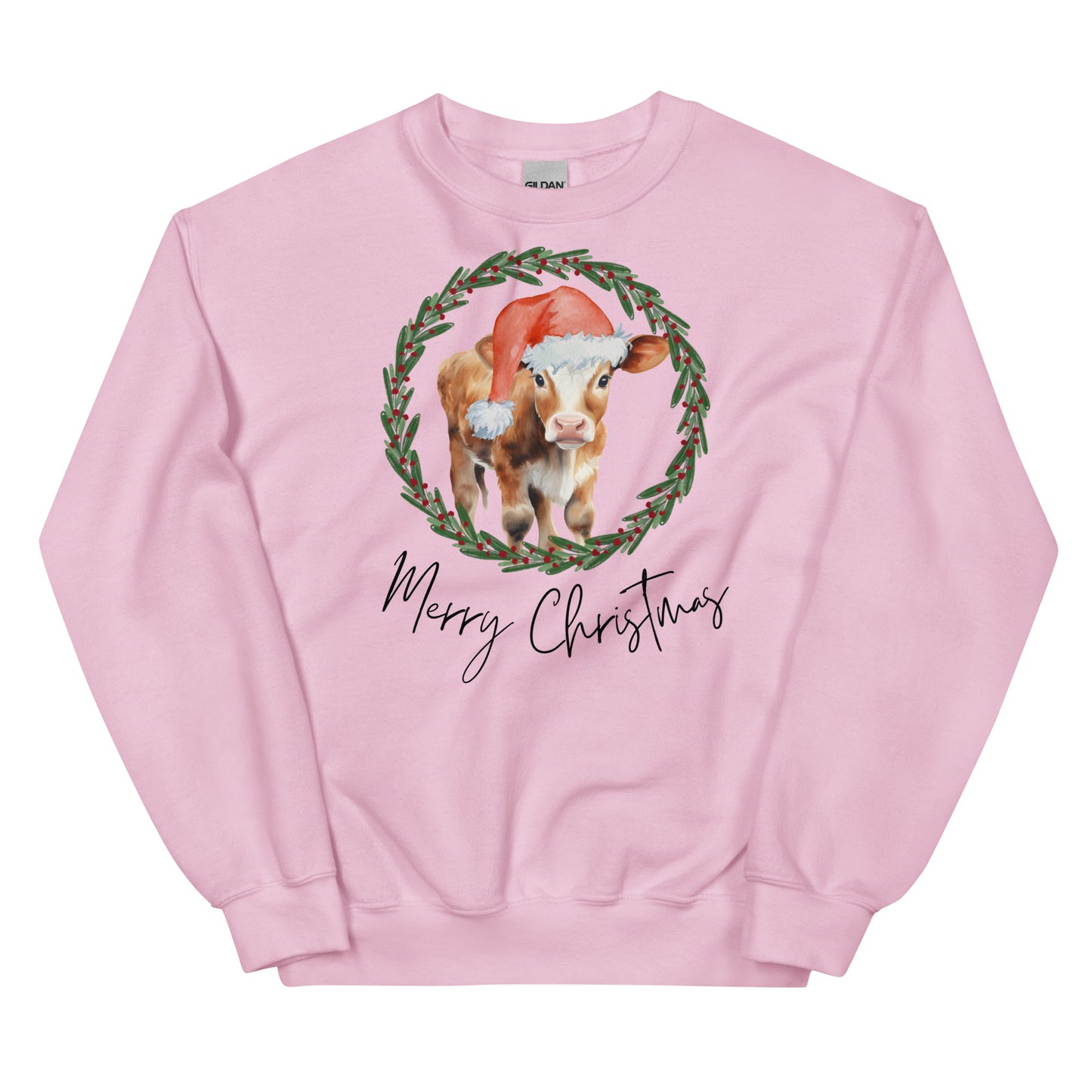 Merry Christmas Baby Cow Unisex Sweatshirt