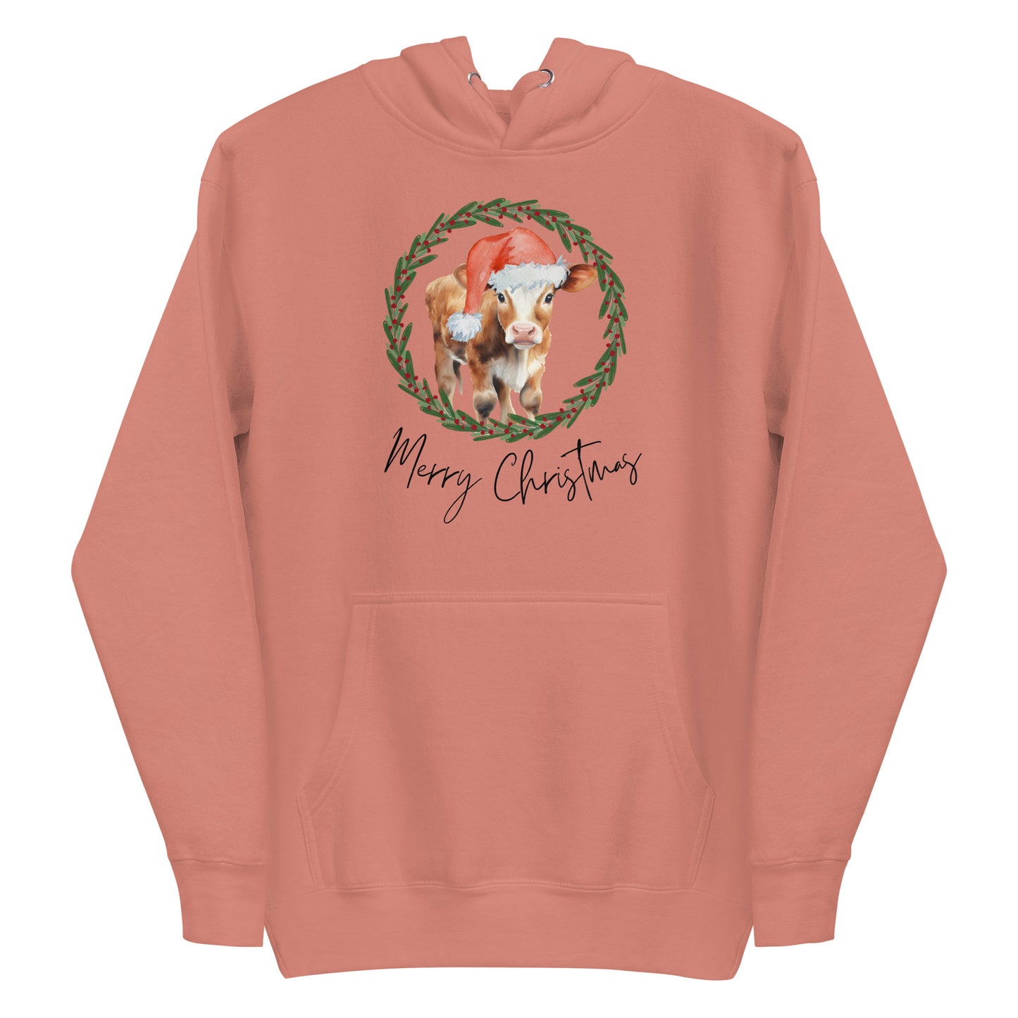 Merry Christmas Baby Cow Unisex Hoodie