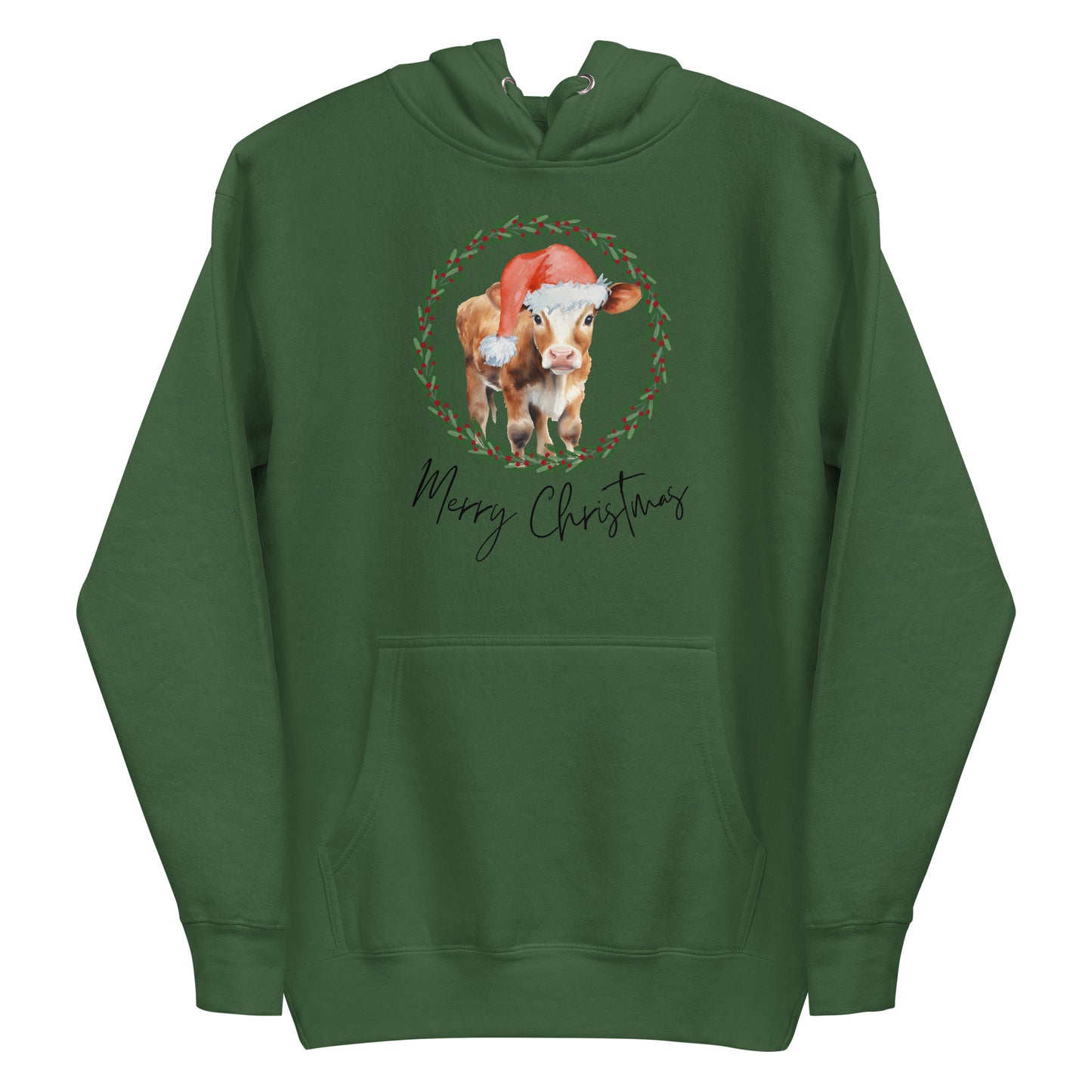 Merry Christmas Baby Cow Unisex Hoodie