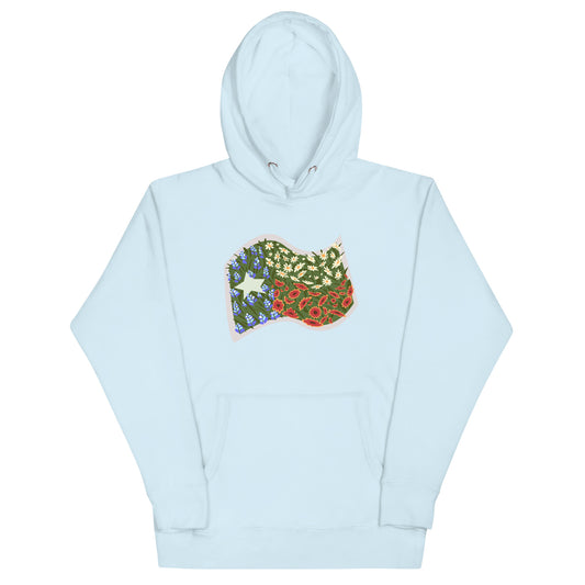 Texas Floral Flag Unisex Hoodie