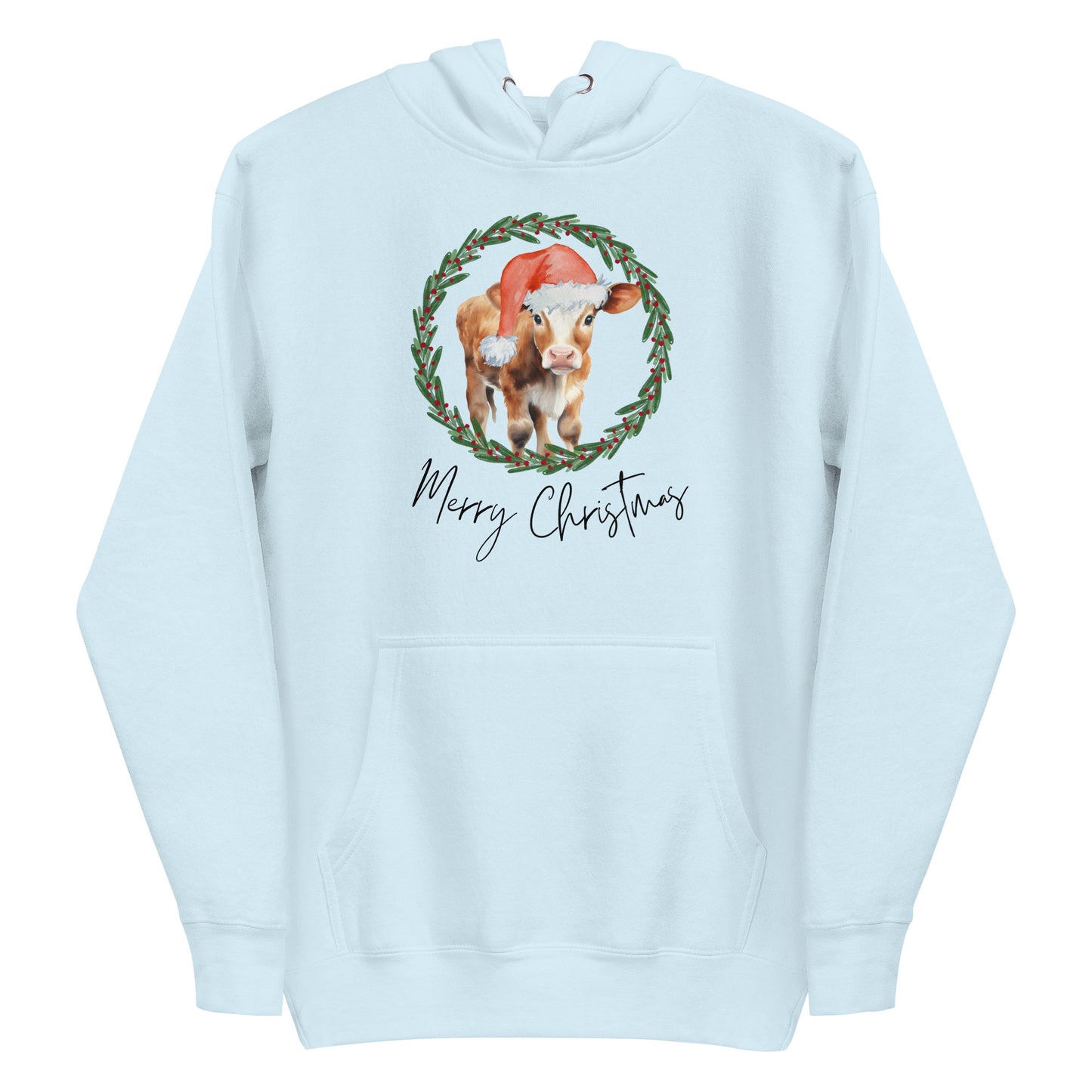 Merry Christmas Baby Cow Unisex Hoodie