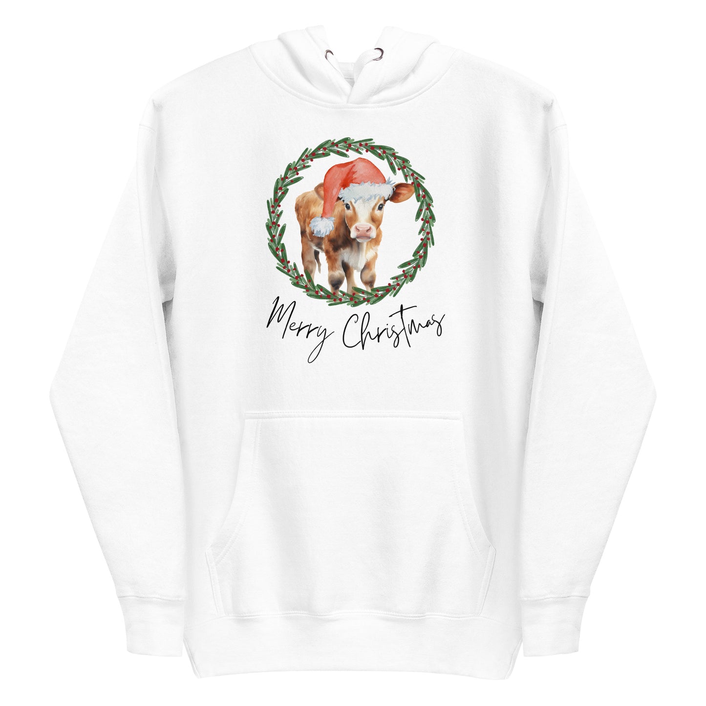 Merry Christmas Baby Cow Unisex Hoodie