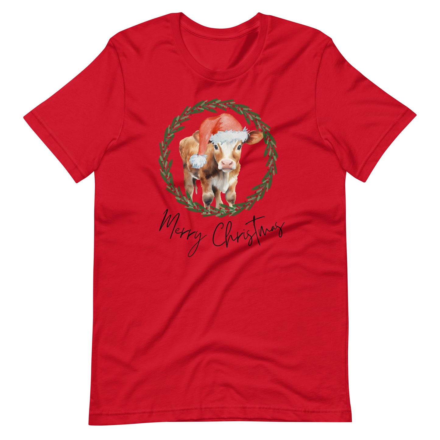 Merry Christmas Baby Cow Unisex T-Shirt