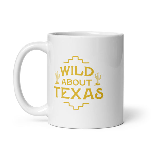 Wild About Texas White Glossy Mug