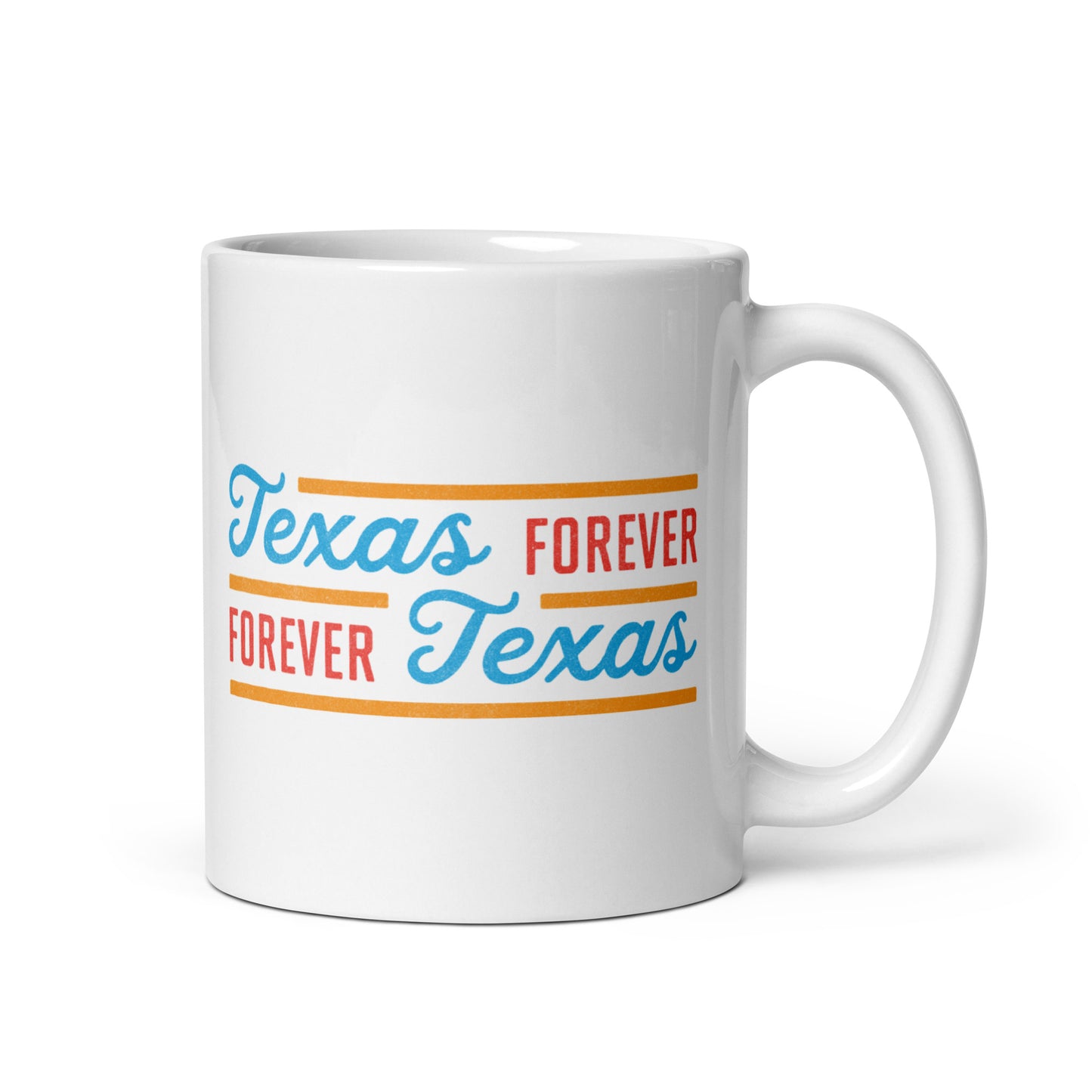 Texas Forever Fancy White Glossy Mug