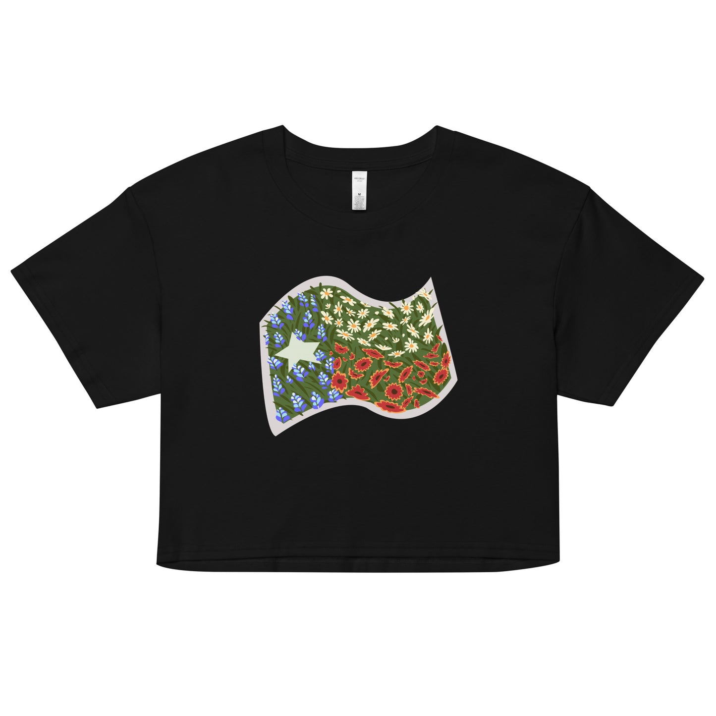 Floral Texas Flag Women’s Crop Top