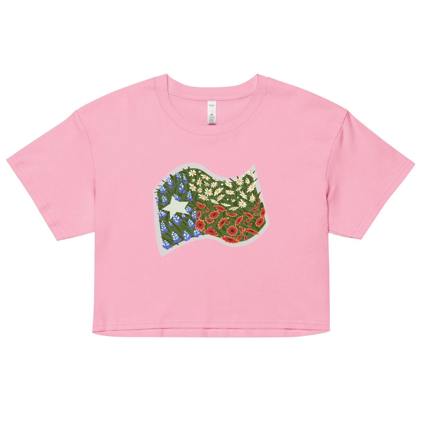 Floral Texas Flag Women’s Crop Top