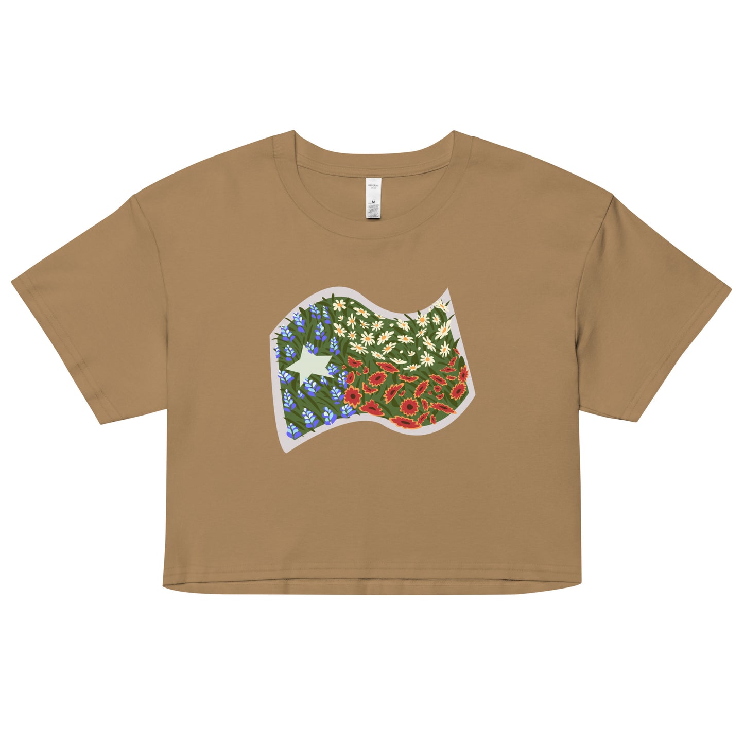 Floral Texas Flag Women’s Crop Top