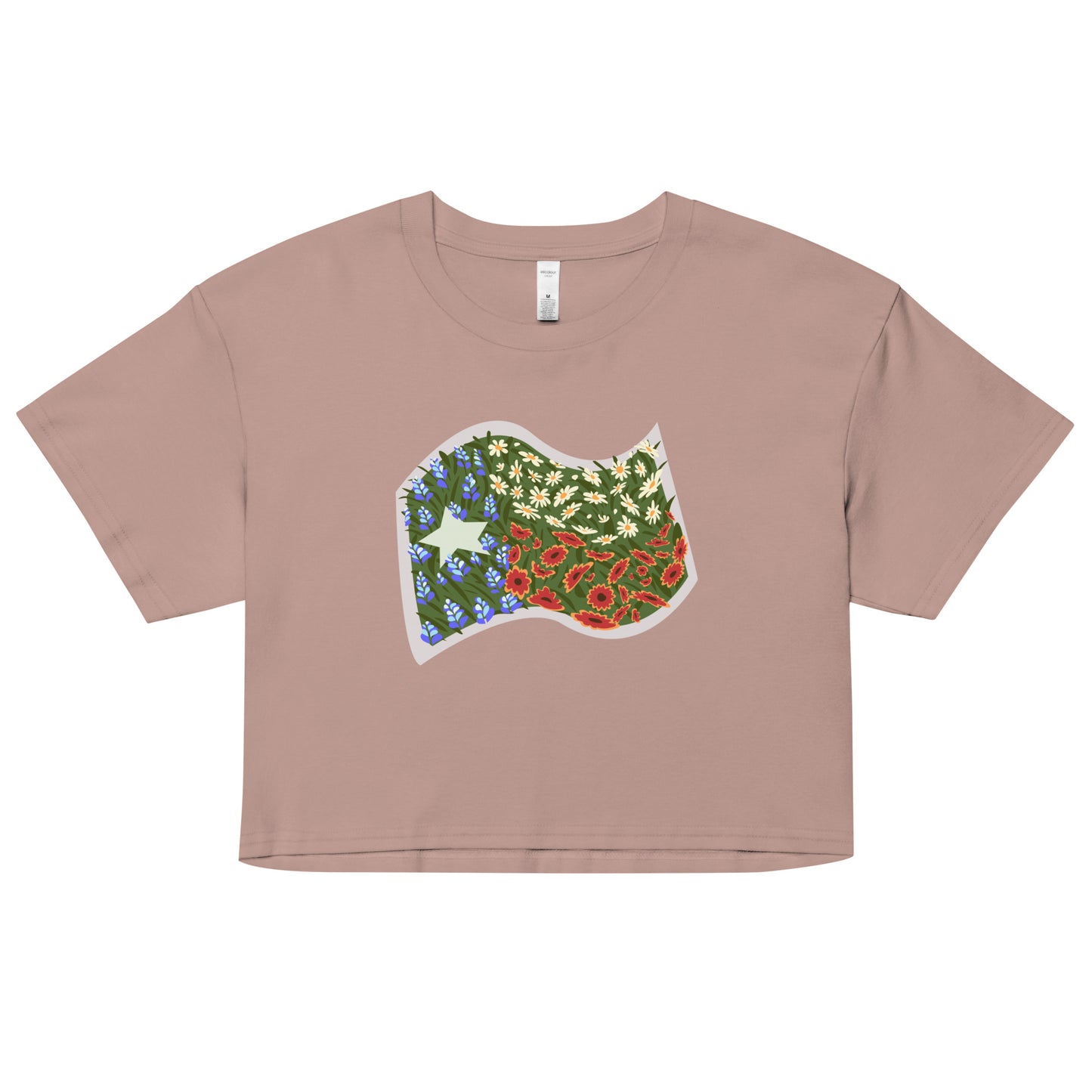 Floral Texas Flag Women’s Crop Top