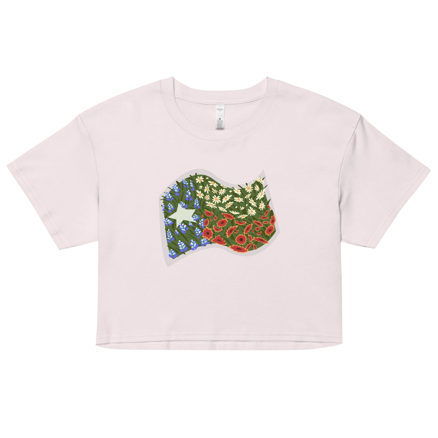 Floral Texas Flag Women’s Crop Top