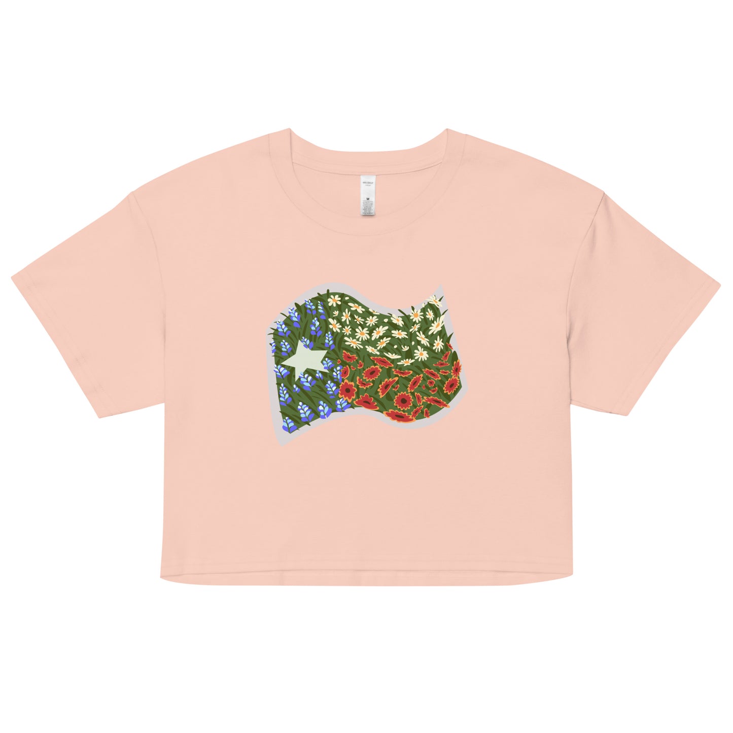 Floral Texas Flag Women’s Crop Top