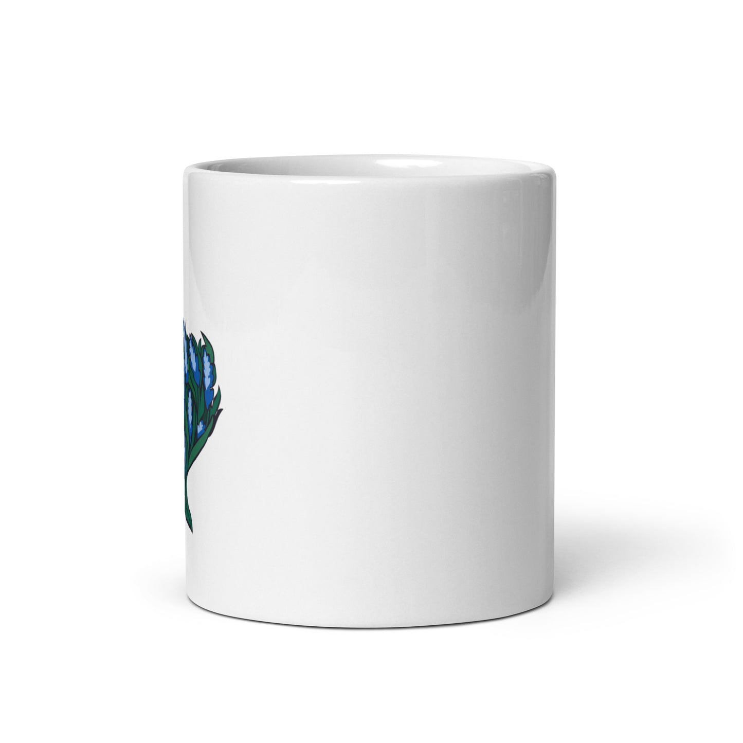 Blue Bonnet Texas White glossy mug