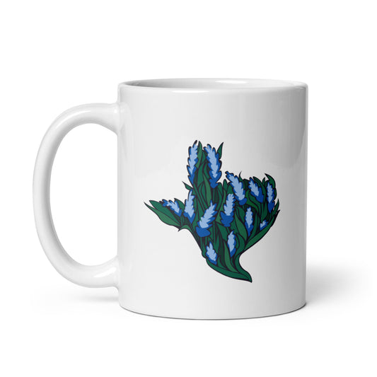 Blue Bonnet Texas White glossy mug